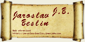 Jaroslav Bešlin vizit kartica